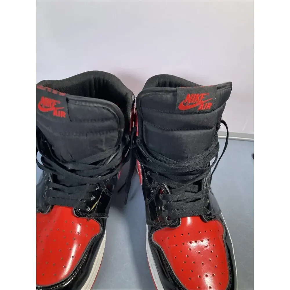 Nike Air Jordan 1 Retro OG High Patent Leather Bred Sneakers Size 9.5